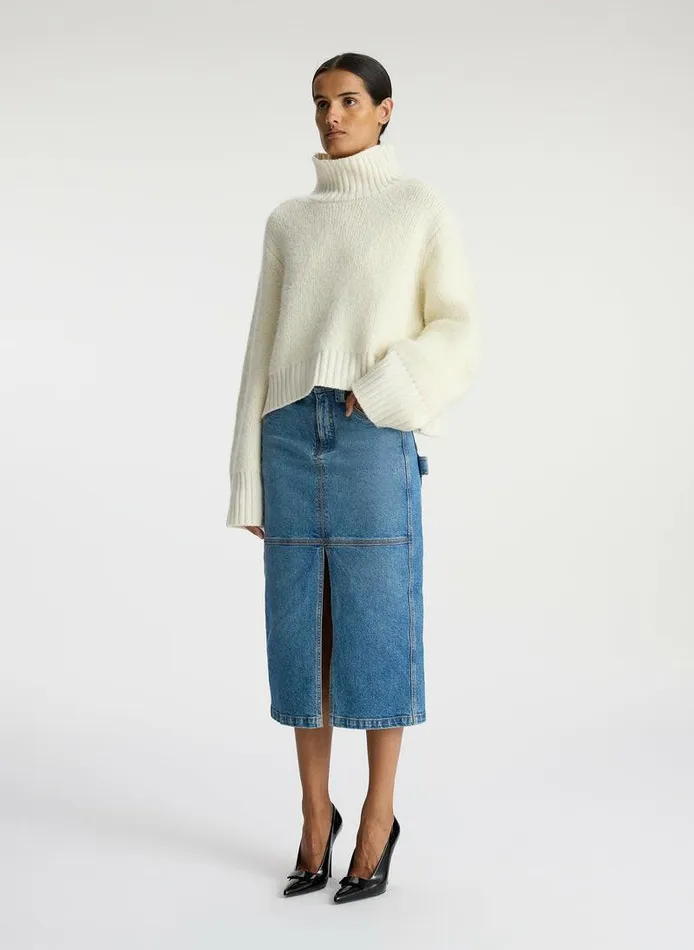 Dresses Women ALC Theo Wool Turtleneck Sweater White Dresses Women ALC Theo Wool Turtleneck Sweater White