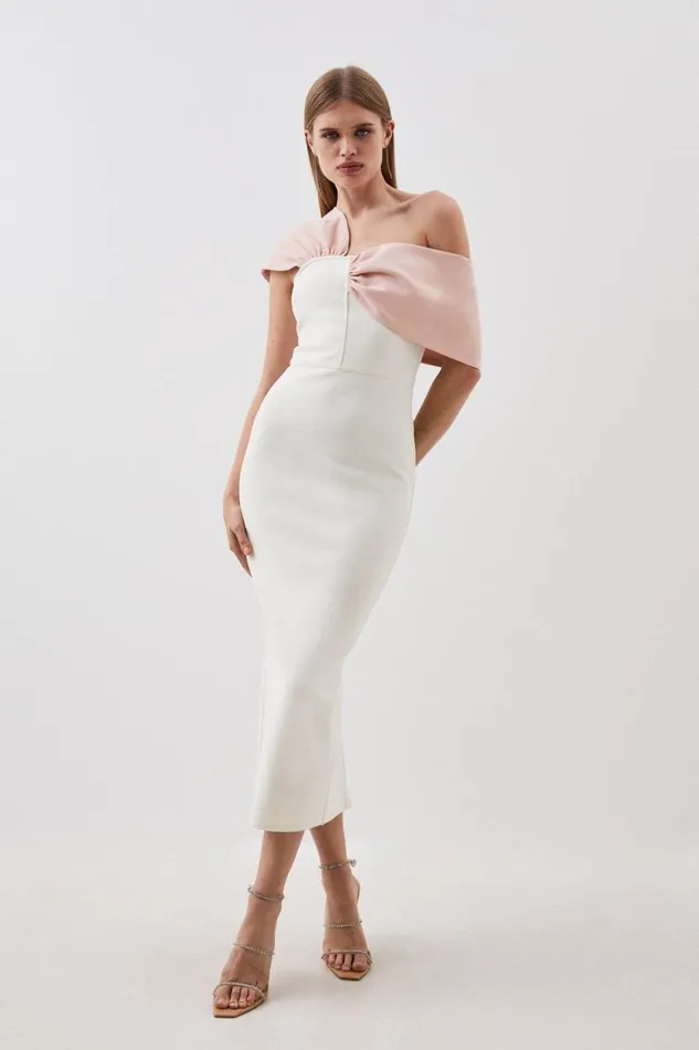 Dresses Women Karen Millen Figure Form Bandage Asymmetric Strap Knit Midi Dress Cream Dresses Women Karen Millen Figure Form Bandage Asymmetric Strap Knit Midi Dress Cream