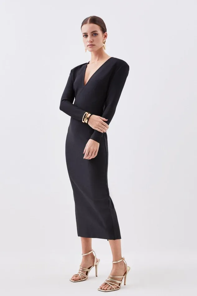 Dresses Women Karen Millen Petite Figure Form Bandage Knit Midaxi Dress Black Dresses Women Karen Millen Petite Figure Form Bandage Knit Midaxi Dress Black