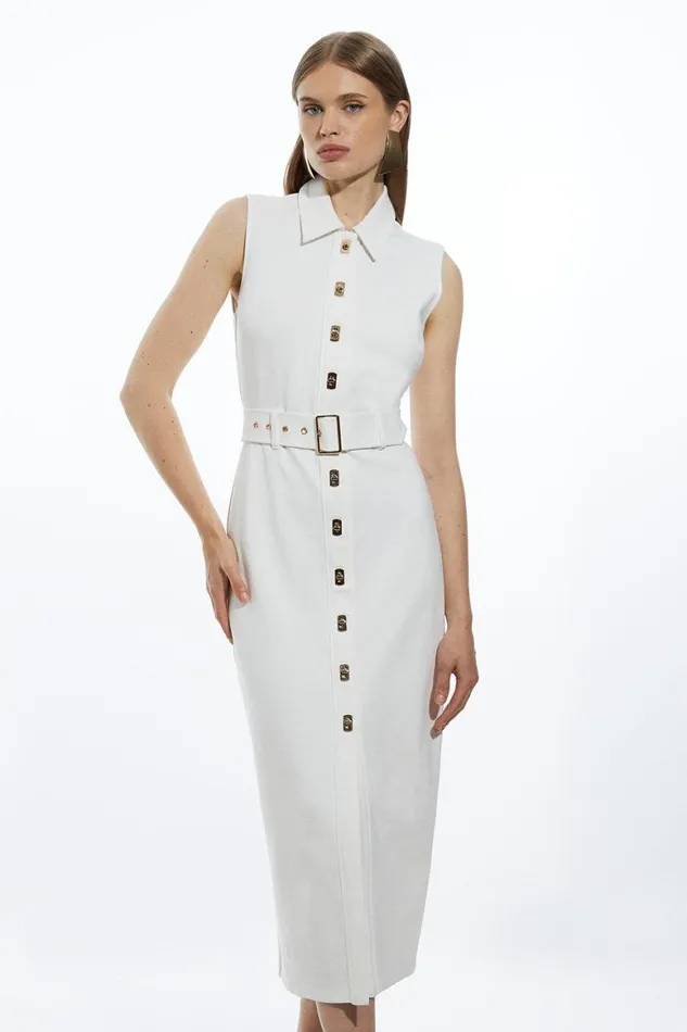 Dresses Women Karen Millen Petite Ponte Jersey Hardwear And Pu Detail Midi Dress Ivory Dresses Women Karen Millen Petite Ponte Jersey Hardwear And Pu Detail Midi Dress Ivory