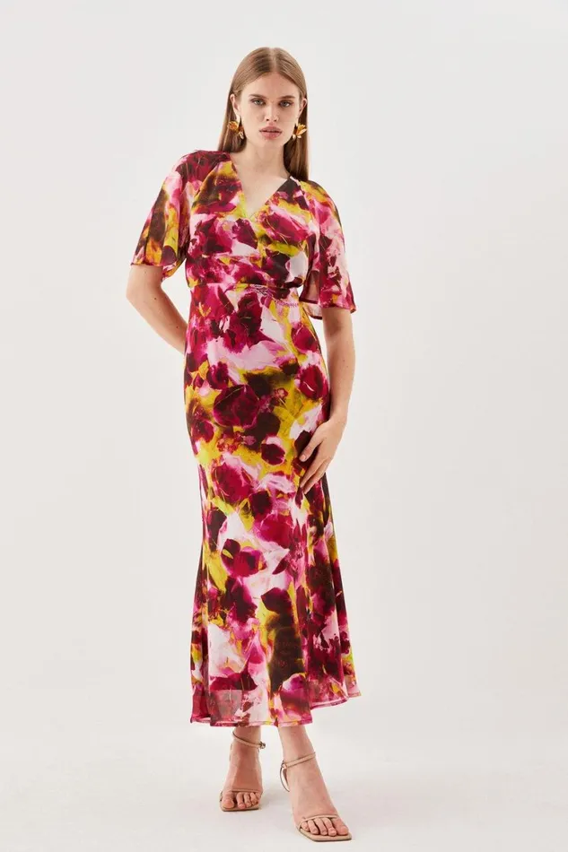 Dresses Women Karen Millen Tall Abstract Print Pleated Wide Sleeve Maxi Dress Multi Dresses Women Karen Millen Tall Abstract Print Pleated Wide Sleeve Maxi Dress Multi