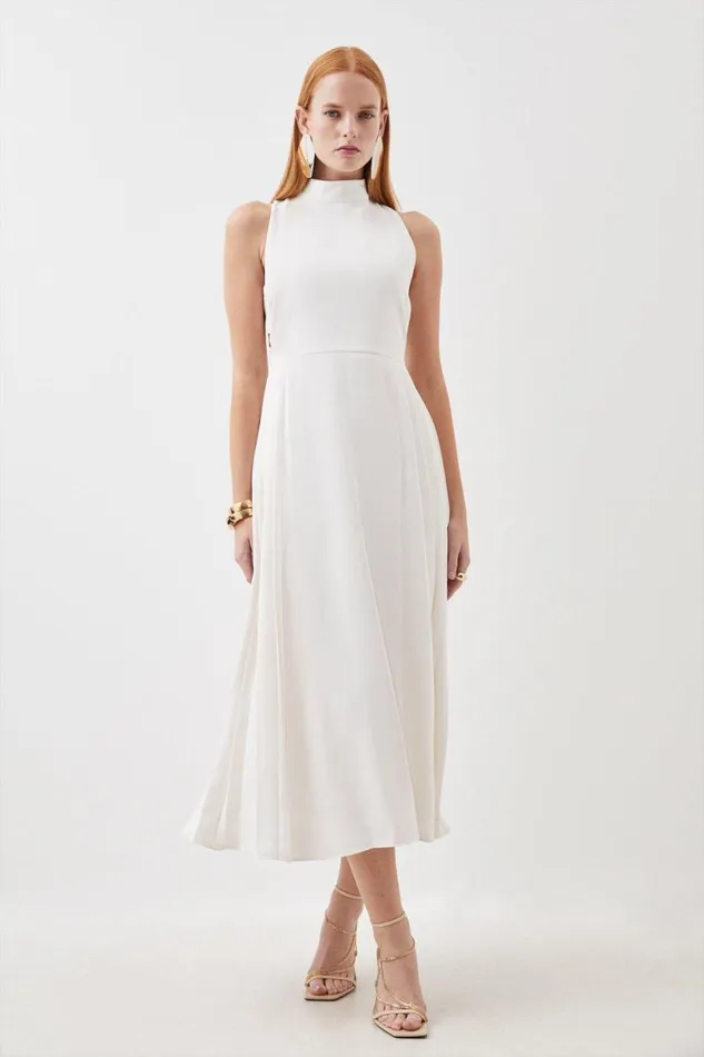 Dresses Women Karen Millen Tall Soft Tailored Pleated Panel Midaxi Dress Ivory Dresses Women Karen Millen Tall Soft Tailored Pleated Panel Midaxi Dress Ivory