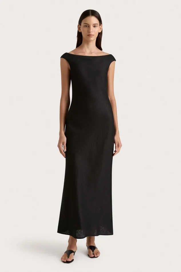 Faithfull The Brand Dresses Ilride Midi Dress Black 8211 Women