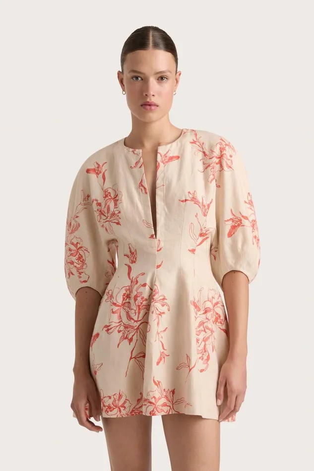 Faithfull The Brand Mini Dresses Soleil Mini Dress Leilani Vermilion 8211 Women Faithfull The Brand Mini Dresses Soleil Mini Dress Leilani Vermilion 8211 Women