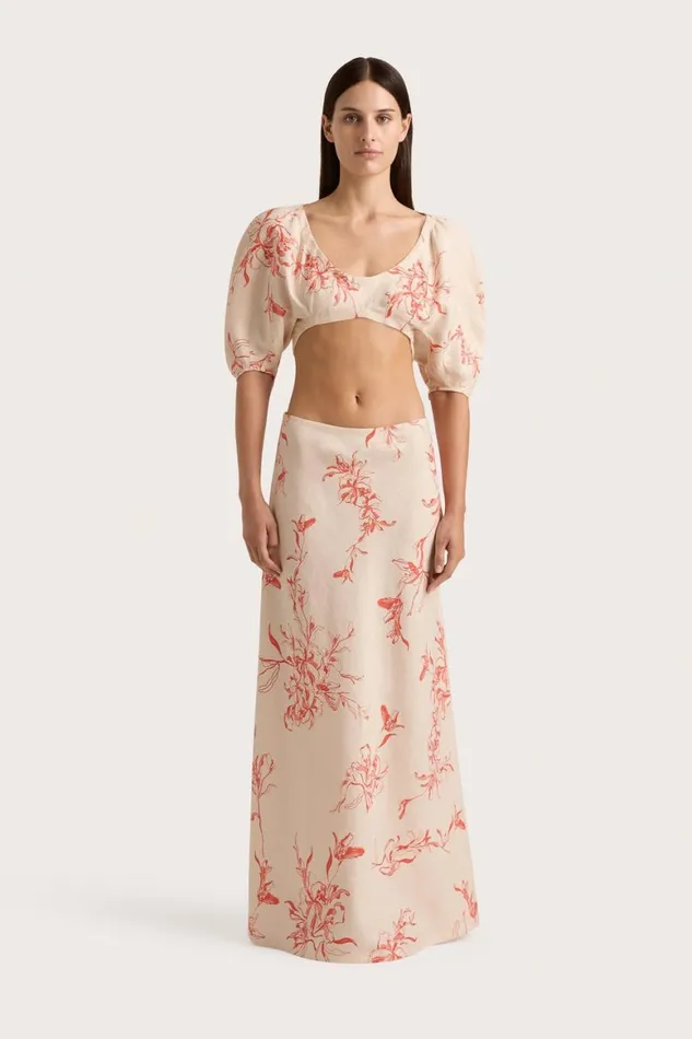 Faithfull The Brand Skirts and Shorts Antibes Maxi Skirt Leilani Vermilion 8211 Women Faithfull The Brand Skirts and Shorts Antibes Maxi Skirt Leilani Vermilion 8211 Women