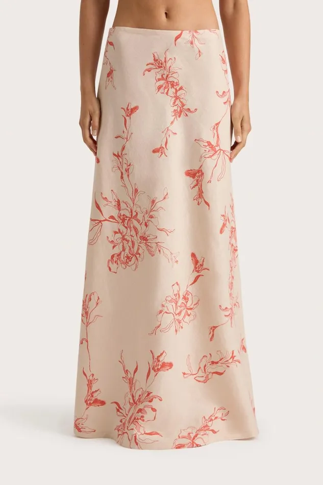 Faithfull The Brand Skirts and Shorts Antibes Maxi Skirt Leilani Vermilion 8211 Women Faithfull The Brand Skirts and Shorts Antibes Maxi Skirt Leilani Vermilion 8211 Women