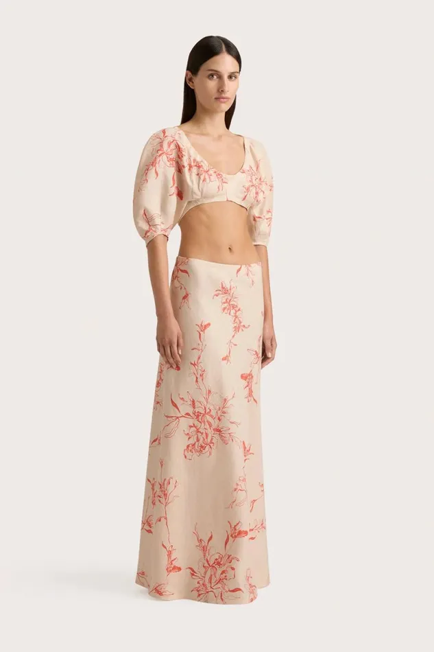 Faithfull The Brand Skirts and Shorts Antibes Maxi Skirt Leilani Vermilion 8211 Women Faithfull The Brand Skirts and Shorts Antibes Maxi Skirt Leilani Vermilion 8211 Women