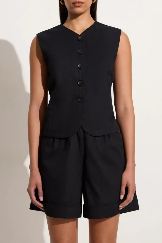 Faithfull The Brand Tops Delfina Vest Black 8211 Women