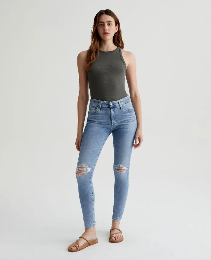 Farrah Skinny Ankle 20 Years Undertow Destructed Women AG Jeans Denim