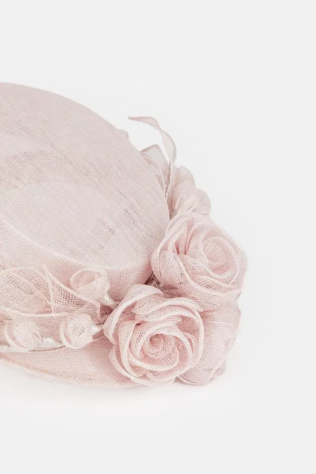 Fascinators Women Karen Millen Emily London Floral Detail Boater Hat Blush