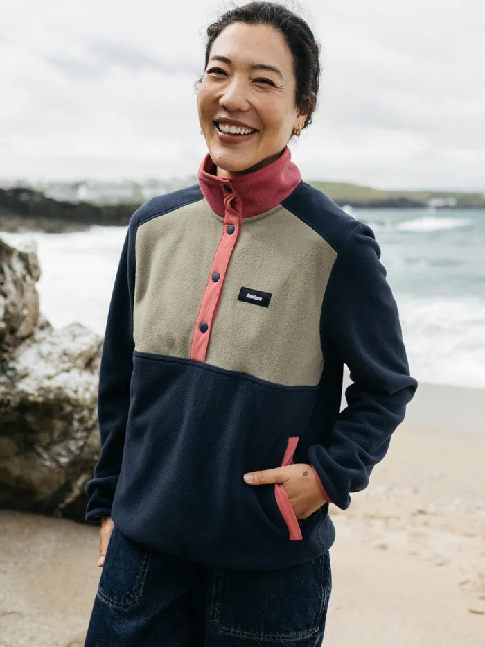 Finisterre Fleece Women Axiom 14 Snap Fleece Navyrougewillow Green