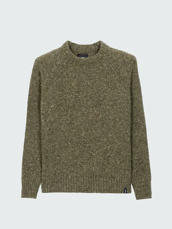Finisterre Knitwear Women Farne Crew Neck Knit Sweater Olive