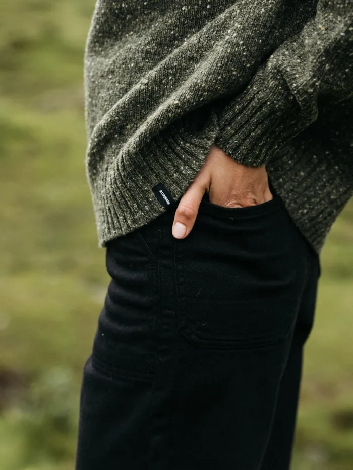 Finisterre Knitwear Women Farne Crew Neck Knit Sweater Olive