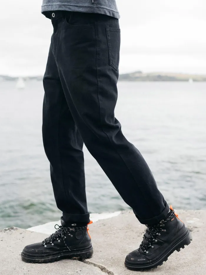 Finisterre Pants Men Breaker 5Pocket Jean Black Denim