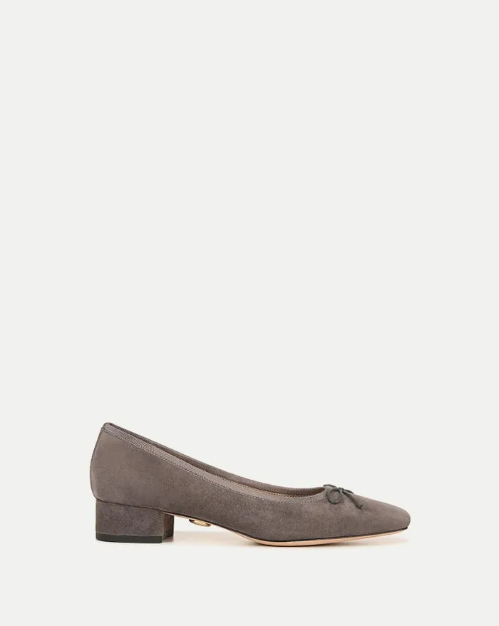 Flats and Loafers Shop Veronica Beard Cecile Suede Ballet Pump Shadow