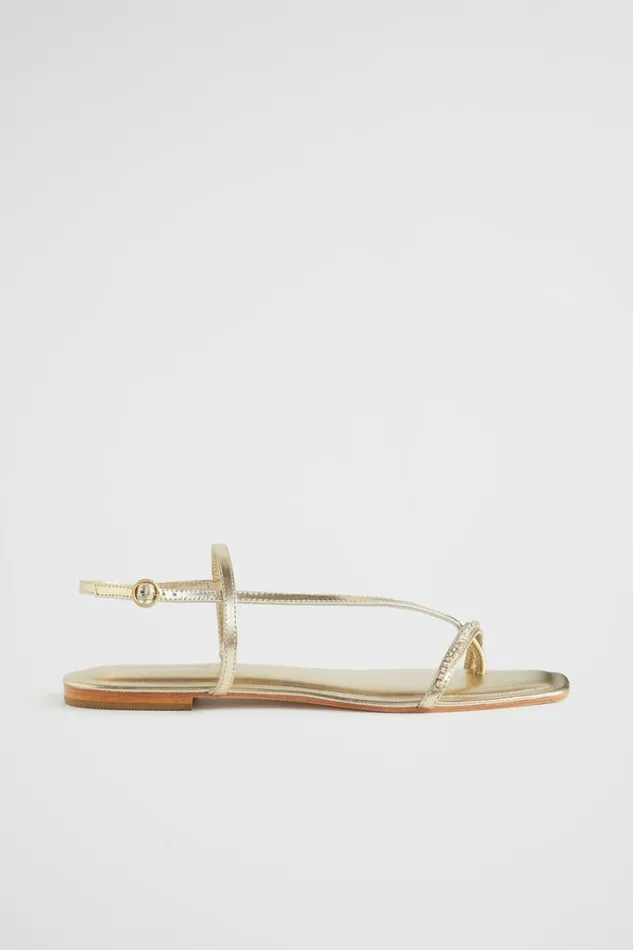 Flats Woman Seed Heritage Freya Jewel Sandal Pale Gold