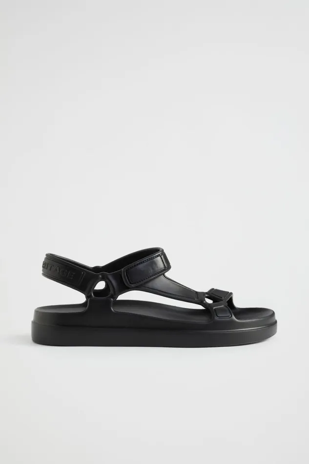 Flats Woman Seed Heritage TriStrap Jelly Sandal Black