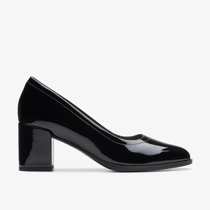 Freva 55 Court Black Patent Women Clarks Dress Shoes