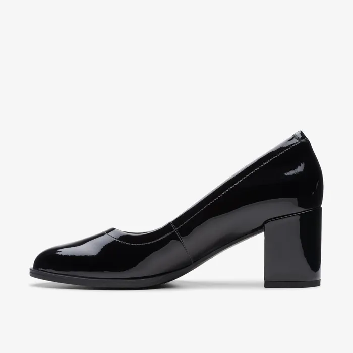 Freva 55 Court Black Patent Women Clarks Dress Shoes