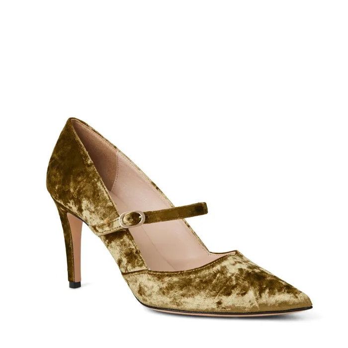Gemma Mary Jane Pump 8211 Olive Velvet Women Bruno Magli Evening