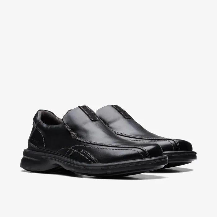 Gessler Step Black Leather Men Clarks Casual Dress Shoes