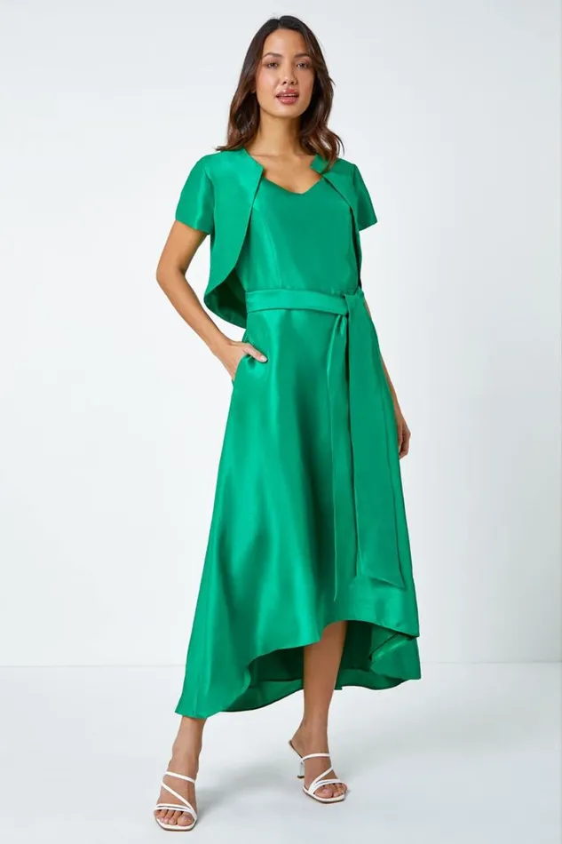 Green Short Cropped Bolero Women Roman Occasionwear