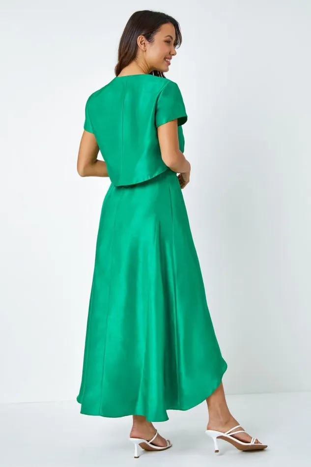 Green Short Cropped Bolero Women Roman Occasionwear