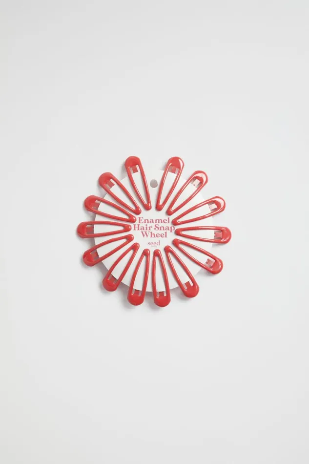 Hair Accessories Girl Seed Heritage Enamel Hair Snap Wheel Red