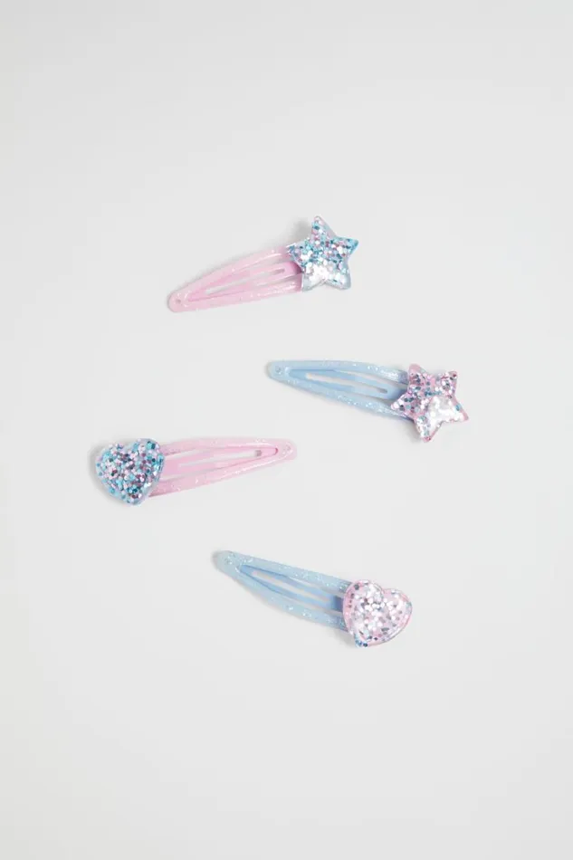 Hair Accessories Girl Seed Heritage Resin Star And Heart Snap Pack Multi