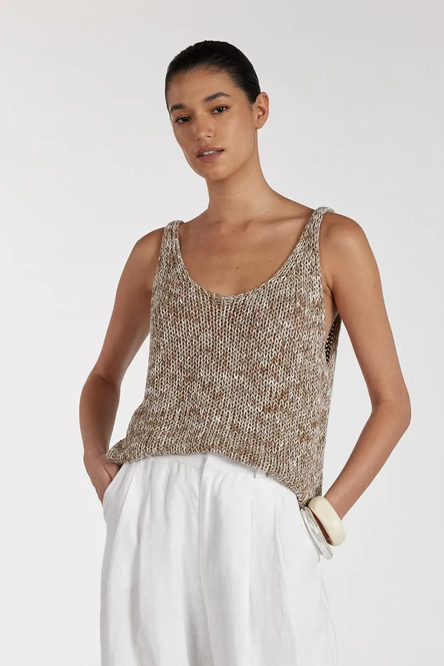 HEIDI TAN MARLE SCOOP TANK Women DISSH Tanks