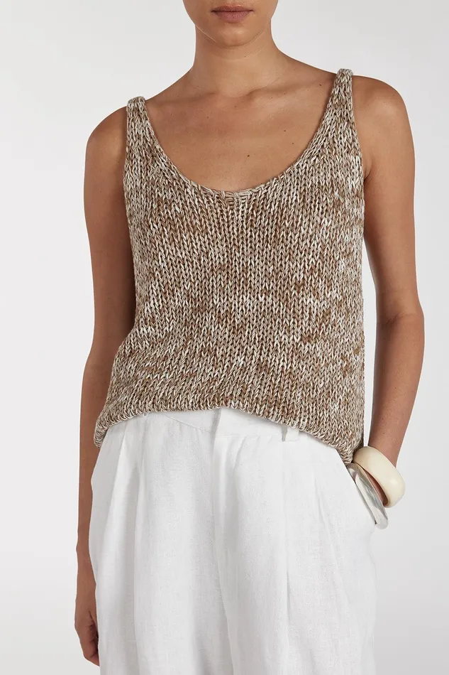HEIDI TAN MARLE SCOOP TANK Women DISSH Tanks