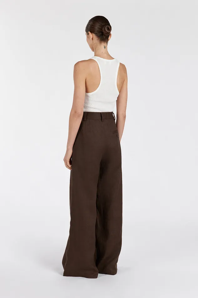 HOLDEN BITTER CHOC LINEN PANT Women DISSH Pants
