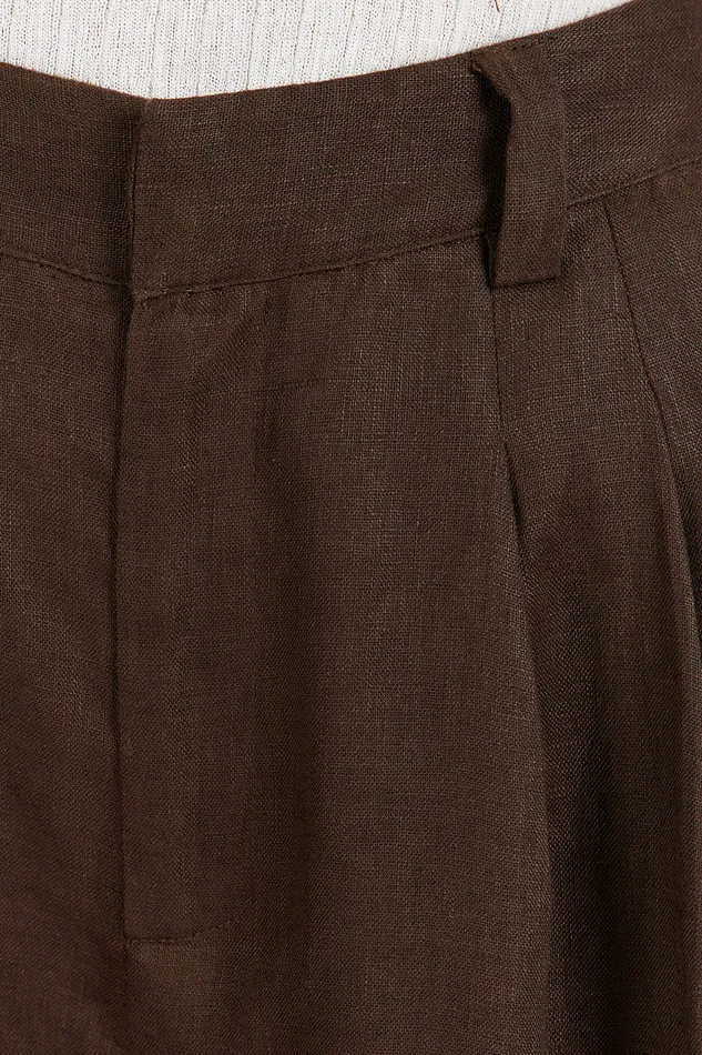 HOLDEN BITTER CHOC LINEN PANT Women DISSH Pants
