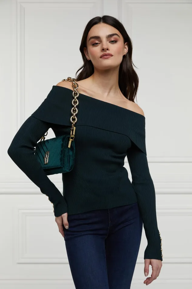 Holland Cooper Bardot Knit Deep Emerald Women Knitwear Holland Cooper Bardot Knit Deep Emerald Women Knitwear