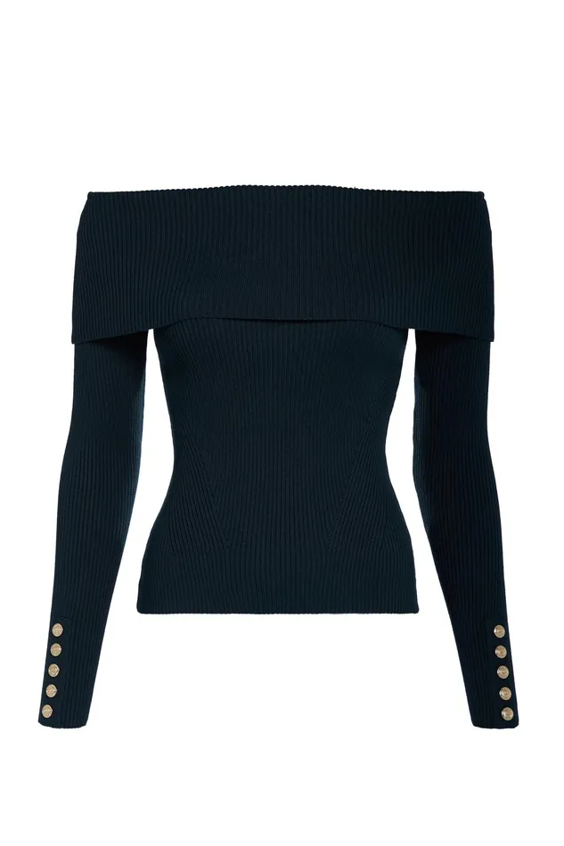 Holland Cooper Bardot Knit Deep Emerald Women Knitwear Holland Cooper Bardot Knit Deep Emerald Women Knitwear