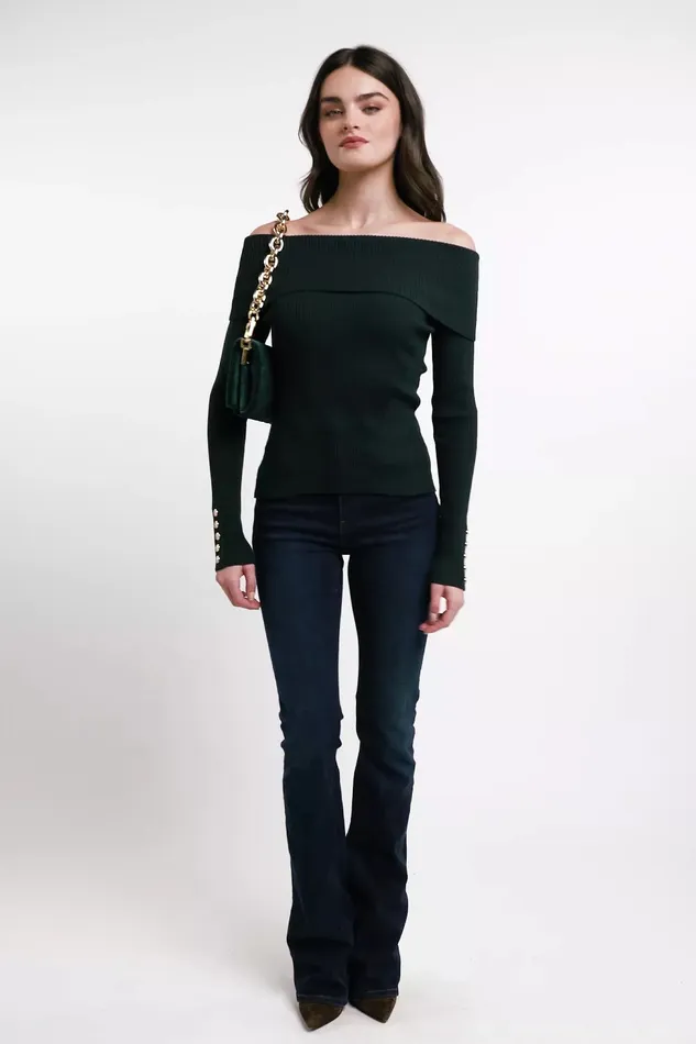 Holland Cooper Bardot Knit Deep Emerald Women Knitwear Holland Cooper Bardot Knit Deep Emerald Women Knitwear