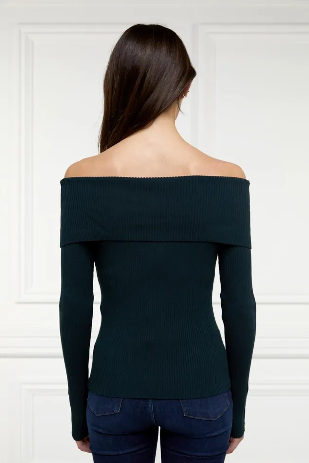Holland Cooper Bardot Knit Deep Emerald Women Knitwear Holland Cooper Bardot Knit Deep Emerald Women Knitwear