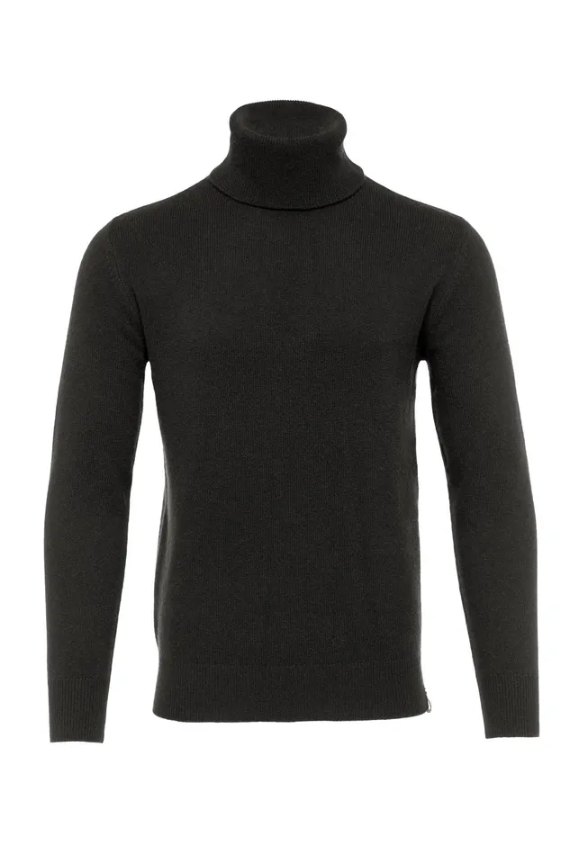 Holland Cooper Byron Roll Neck Knit Charcoal Men Knitwear