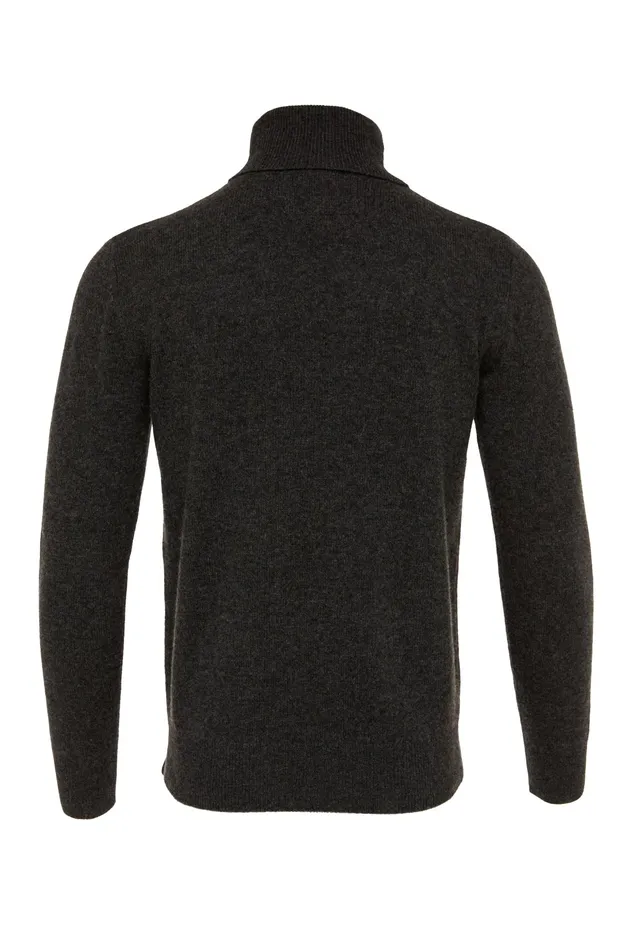 Holland Cooper Byron Roll Neck Knit Charcoal Men Knitwear