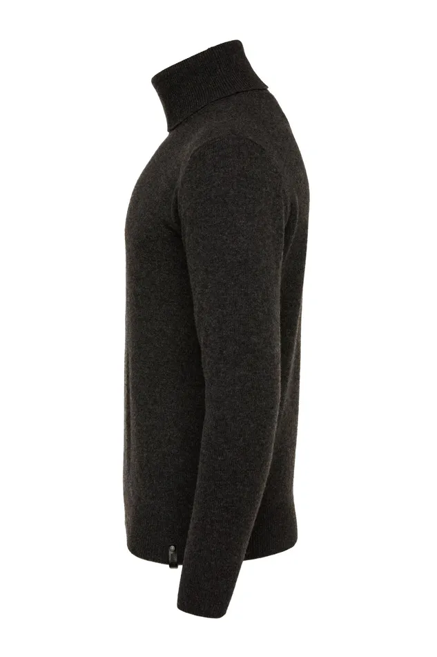 Holland Cooper Byron Roll Neck Knit Charcoal Men Knitwear