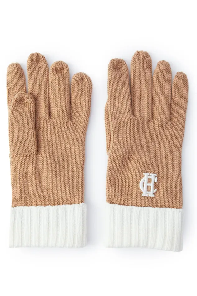 Holland Cooper Chelsea Logo Knitted Gloves Camel Cream Women Gloves Holland Cooper Chelsea Logo Knitted Gloves Camel Cream Women Gloves