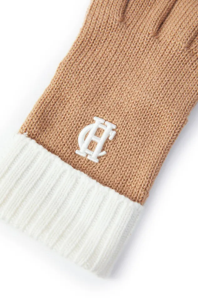 Holland Cooper Chelsea Logo Knitted Gloves Camel Cream Women Gloves Holland Cooper Chelsea Logo Knitted Gloves Camel Cream Women Gloves