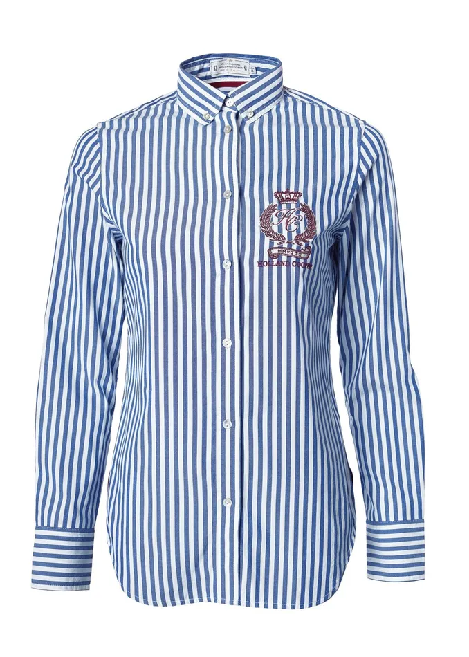 Holland Cooper Classic Button Down Shirt Navy Stripe Women Shirts and Blouses Holland Cooper Classic Button Down Shirt Navy Stripe Women Shirts and Blouses