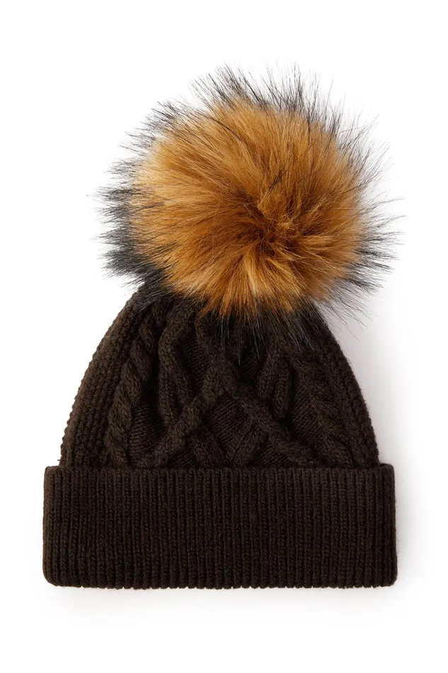 Holland Cooper Cortina Bobble Hat Chocolate Women Hats and Headbands Holland Cooper Cortina Bobble Hat Chocolate Women Hats and Headbands