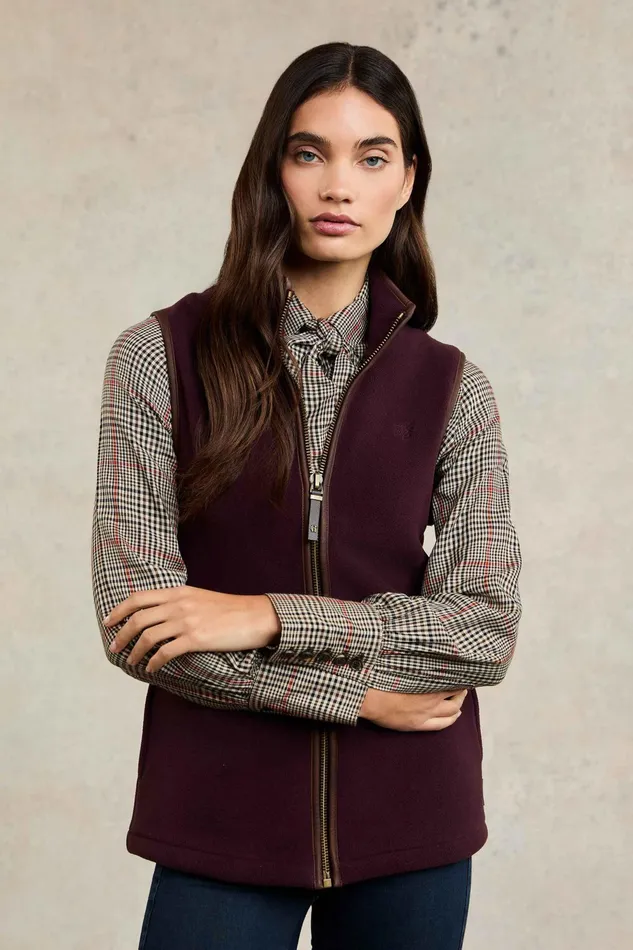 Holland Cooper Country Fleece Gilet Mulberry Women Fleeces