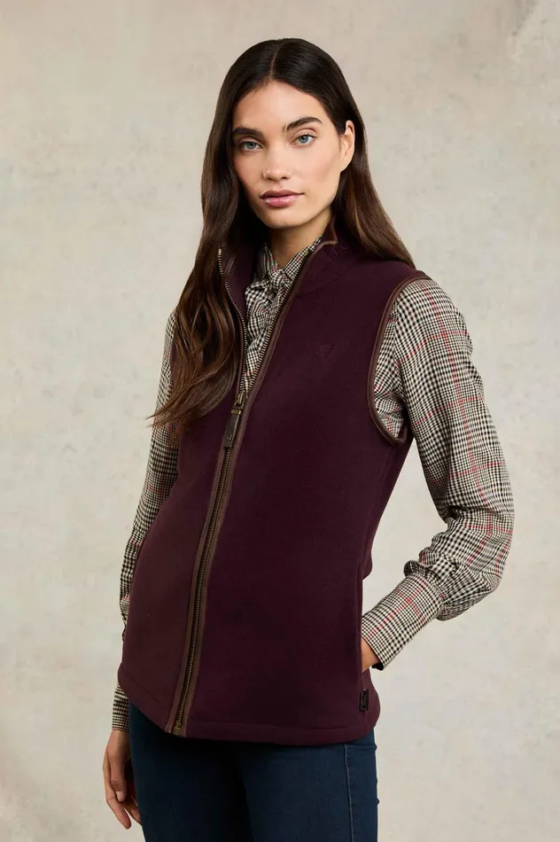 Holland Cooper Country Fleece Gilet Mulberry Women Fleeces
