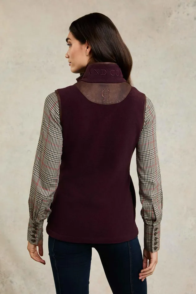 Holland Cooper Country Fleece Gilet Mulberry Women Fleeces