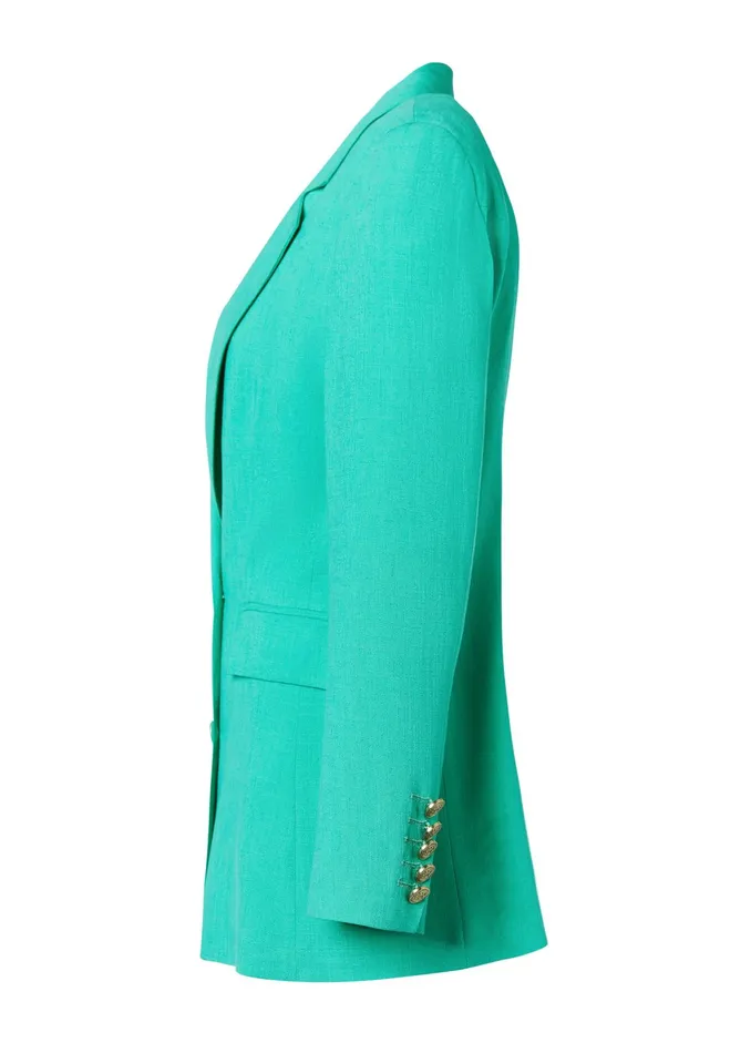 Holland Cooper Double Breasted Blazer Jade Linen Women Tailoring