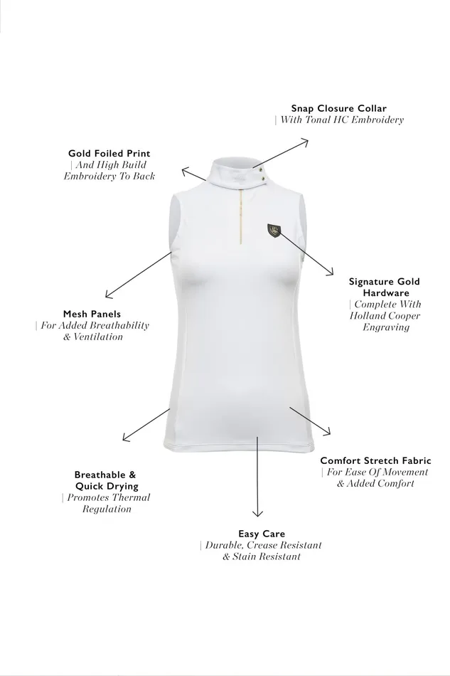 Holland Cooper Elite Sleeveless Base Layer White Women Base Layers Holland Cooper Elite Sleeveless Base Layer White Women Base Layers