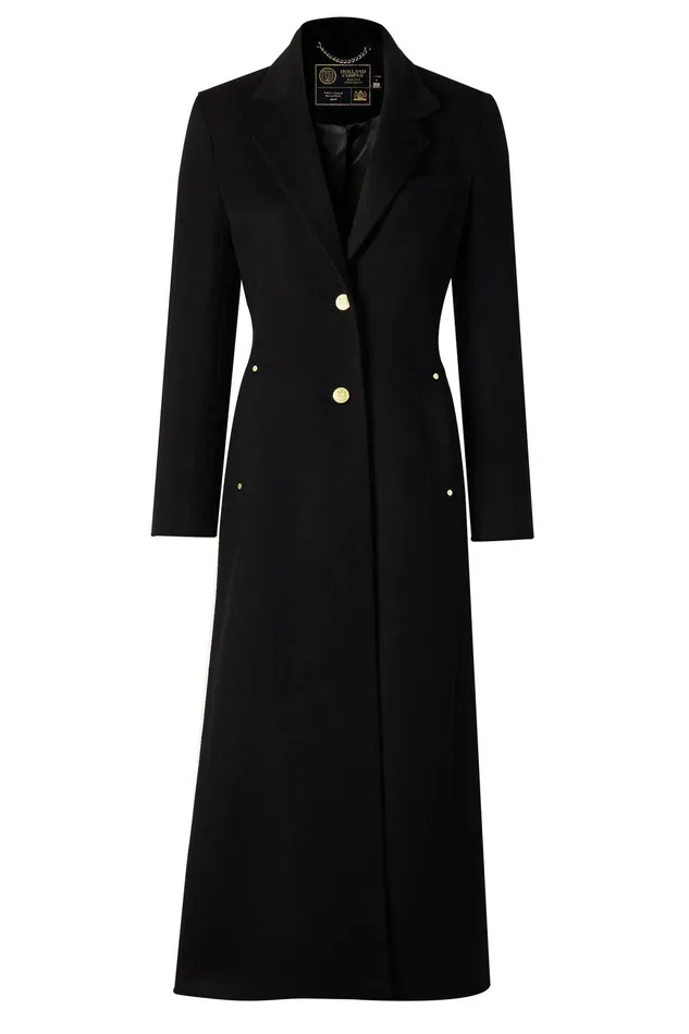 Holland Cooper Full Length Regency Coat Soft Black Women Tailoring